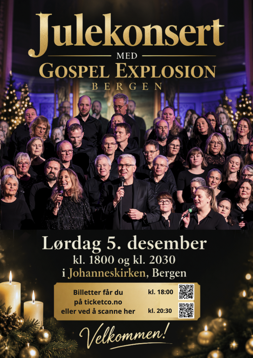 Event image Julekonsert med Gospel Explosion Bergen 5. desember kl. 2030