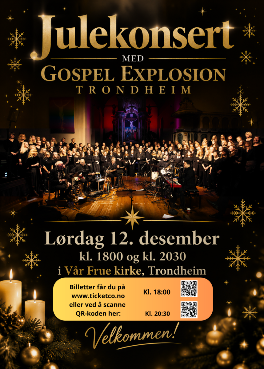 Event image Julekonsert med Gospel Explosion Trondheim 12. desember kl. 1800