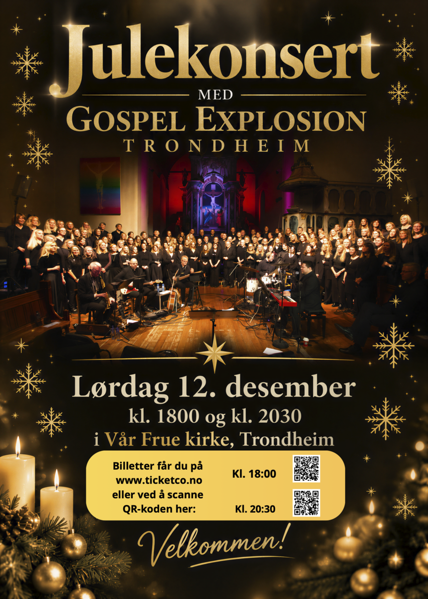Event image Julekonsert med Gospel Explosion Trondheim 12. desember kl. 2030