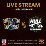 Event image **LIVE STREAM** Romford Raiders vs Hull Seahawks | Sunday 8th November 2026 | 17:15 Face Off