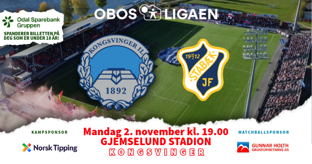 Event image KONGSVINGER - STABÆK | OBOS-LIGAEN 2026
