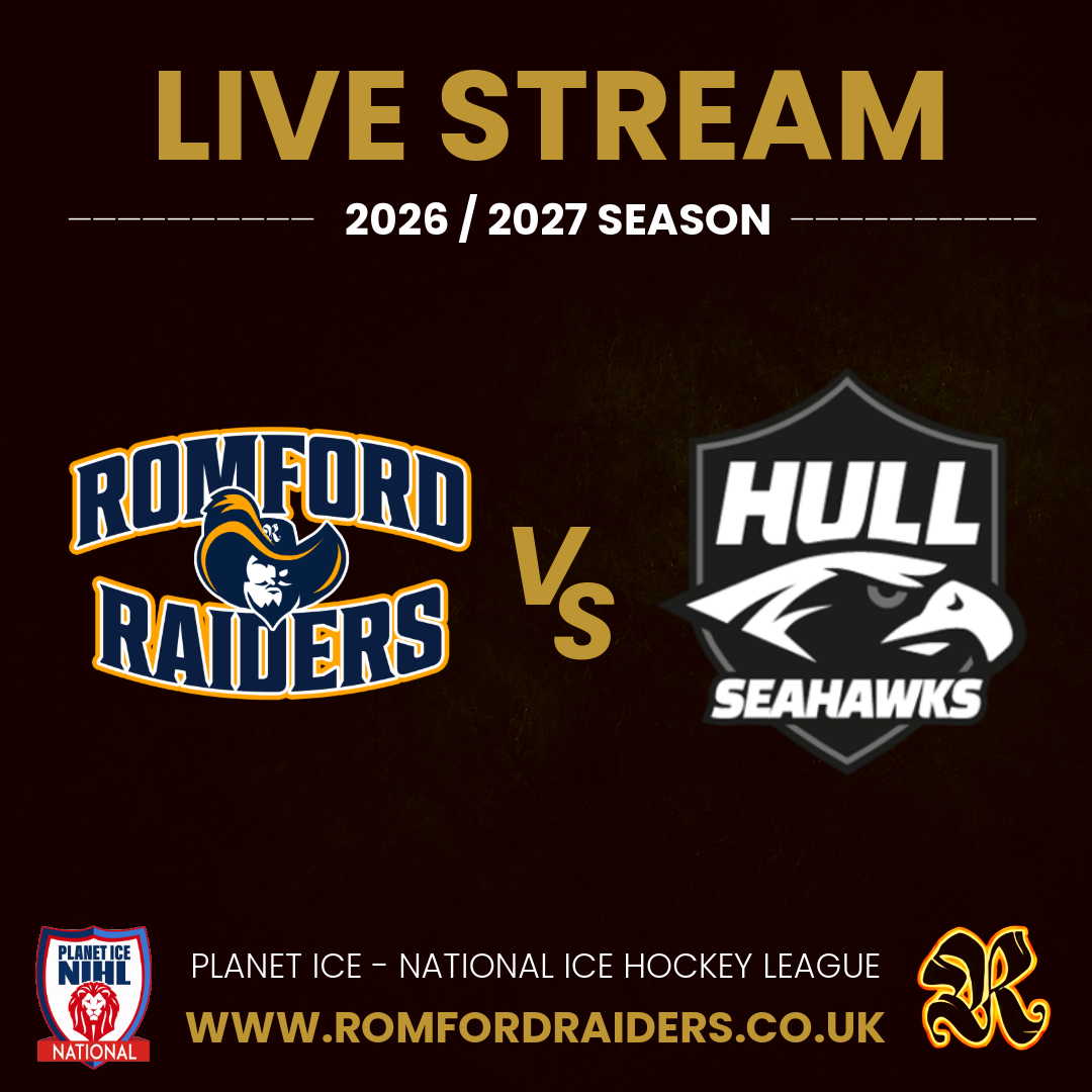Event image **LIVE STREAM** Romford Raiders vs Hull Seahawks | Sunday 14th March 2027 | 17:15 Face Off