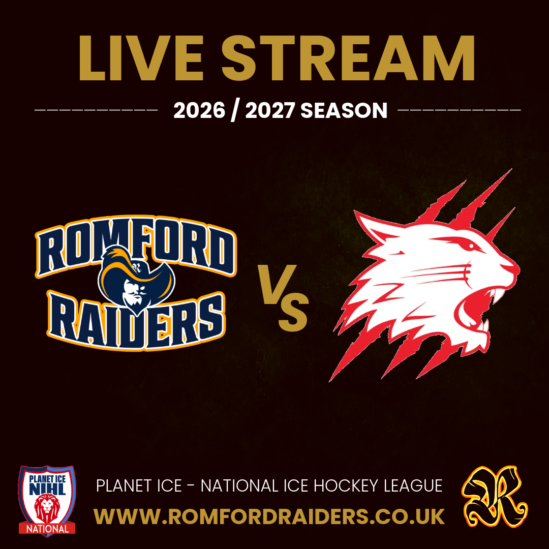 Event image **LIVE STREAM** Romford Raiders vs Swindon Wildcats | Sunday 31st January 2027| 17:15 Face Off - NIHL 2026/2027 SEASON