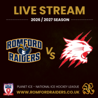 Event image **LIVE STREAM** Romford Raiders vs Swindon Wildcats | Sunday 31st January 2027| 17:15 Face Off - NIHL 2026/2027 SEASON