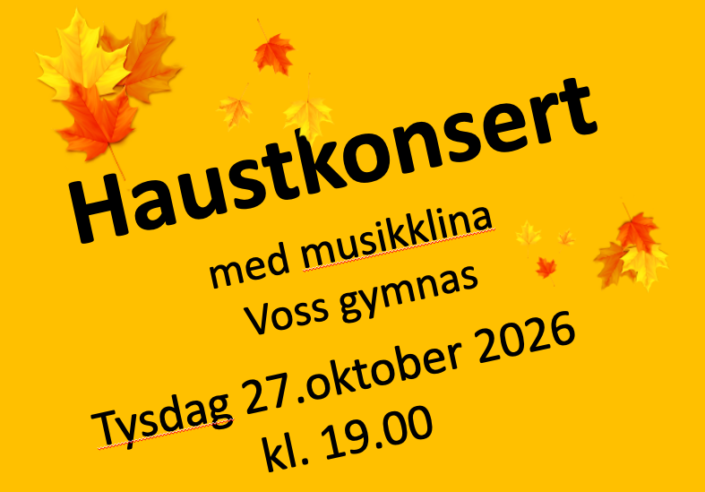 Event image Haustkonsert tysdag 27.oktober med musikklina på Voss gymnas