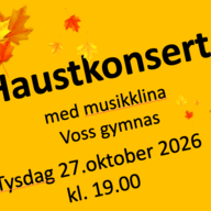 Event image Haustkonsert tysdag 27.oktober med musikklina på Voss gymnas