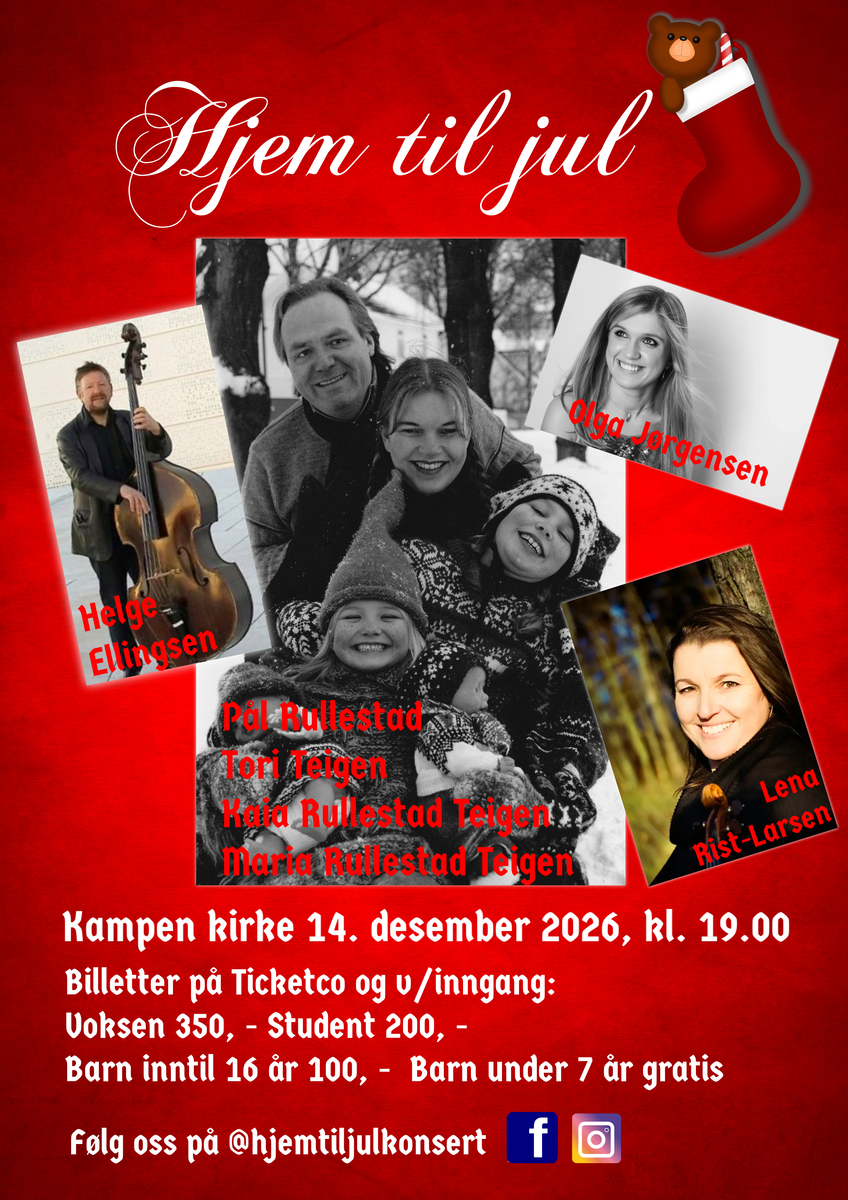 Event image Hjem til jul 2026; Konsert med familien Rullestad Teigen