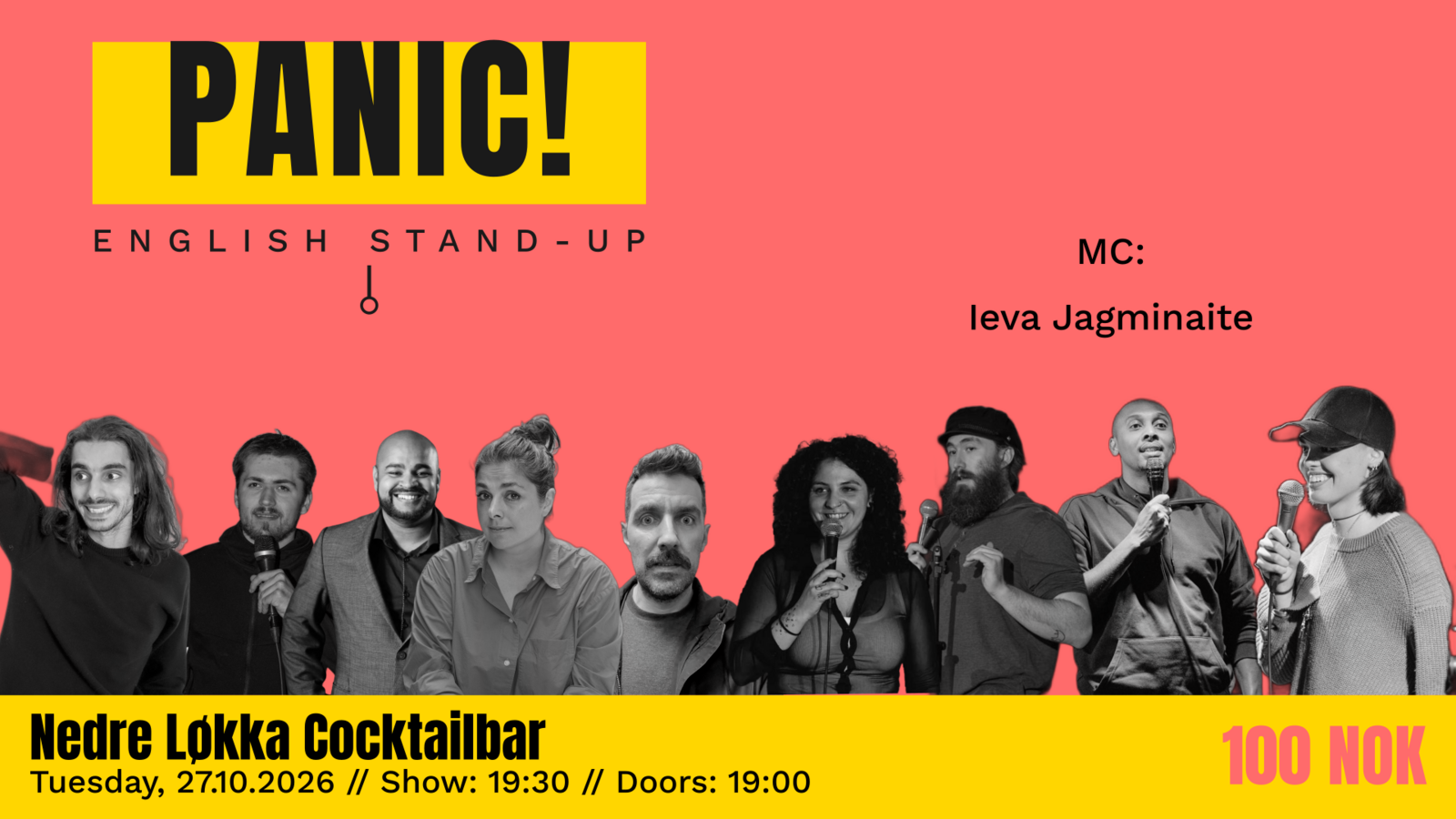 Event image English Stand-Up PANIC! @ Nedreløkka Cocktailbar