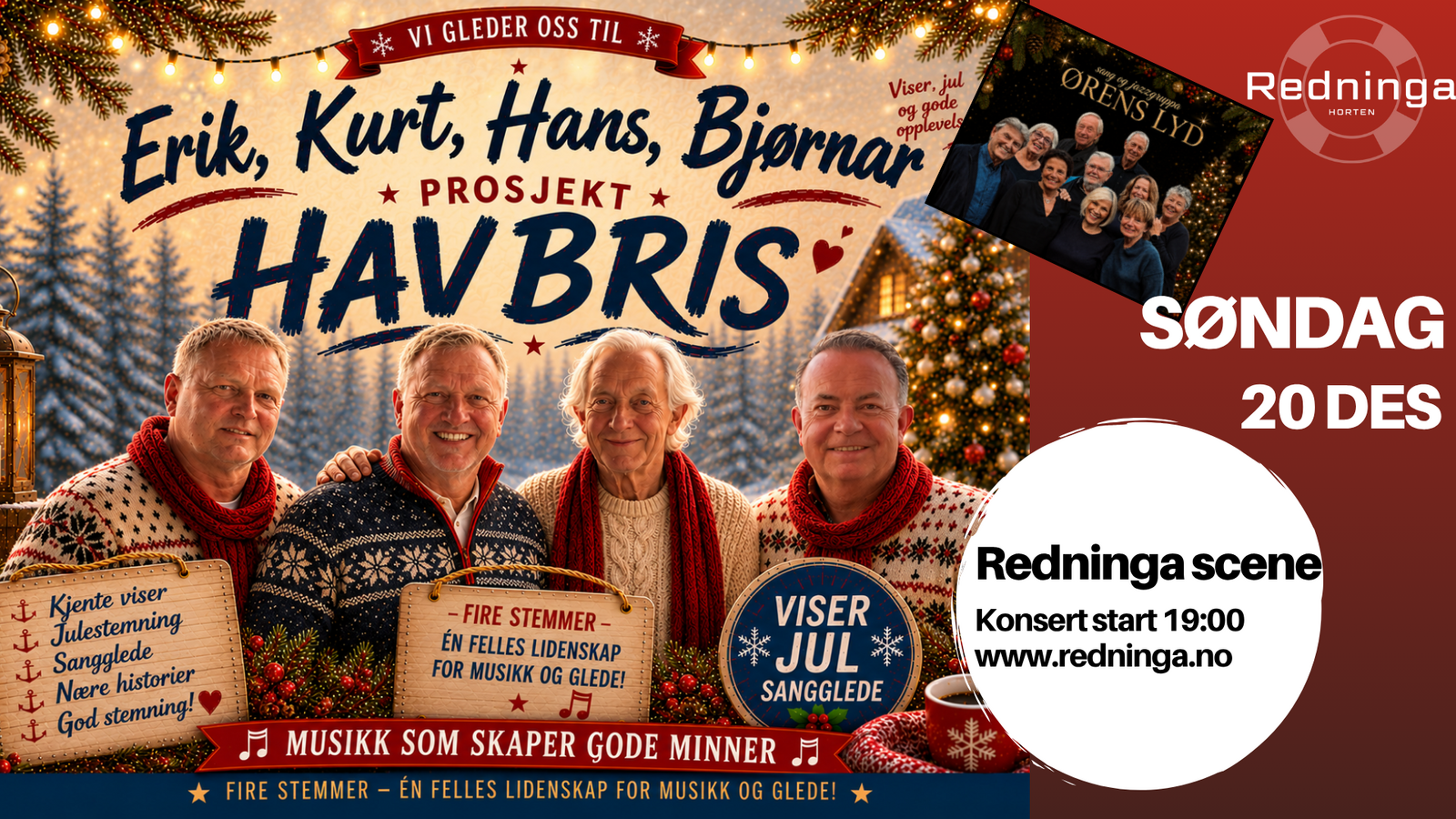 Event image Julekonsert Søndag 20 desember . Prosjekt Havbris m/ koret ørens lyd