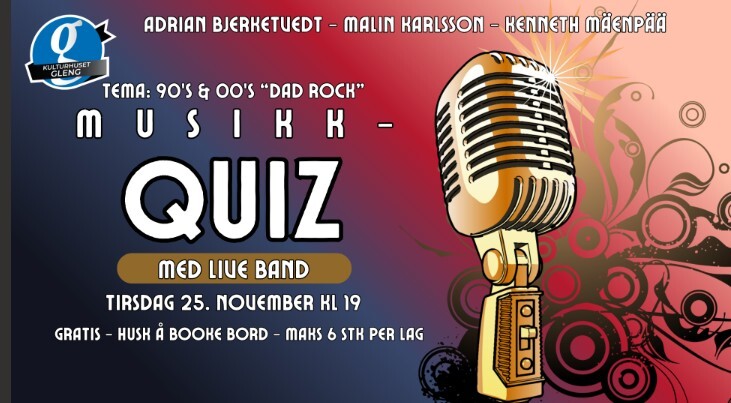 Event image Musikkquiz med live band 25 nov