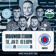 Event image for Open Goal Broomhill FC vs. Rangers B - Lowland League - Tuesday 31st January 2023 - 8pm KO