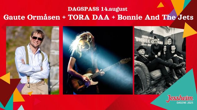 Event image Dagspass 14. august // Gaute Ormåsen + Bonnie And The Jets + TORA DAA - Jessheimdagene 2025