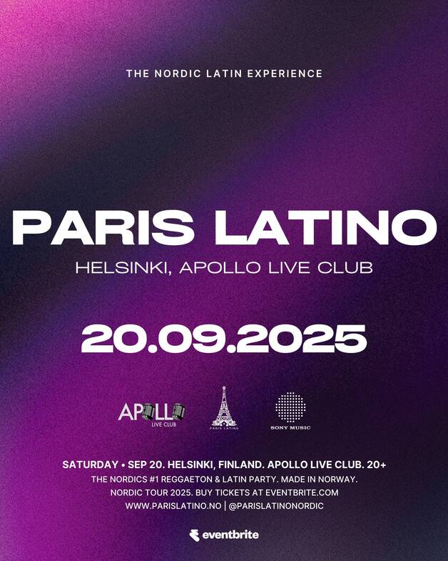 Event image PARIS LATINO — Helsinki 2025 | Apollo Live Club