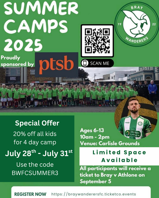Event image Bray Wanderers Summer Soccer Camp 2025 Week 3