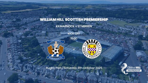 Event image William Hill Premiership - Kilmarnock v St Mirren - Saturday 4th October 2025