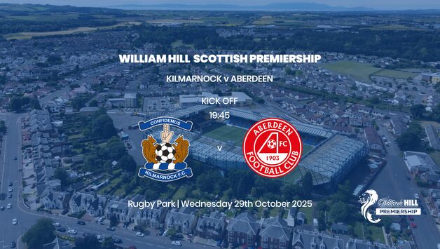 Event image William Hill Premiership - Kilmarnock v Aberdeen - Wednesday 29th October 2025