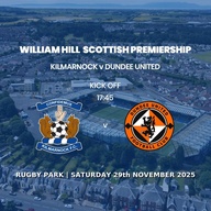 Event image William Hill Premiership - Kilmarnock v Dundee United - Saturday 29th November 2025