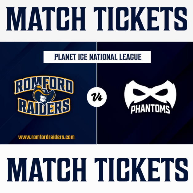 Event image Romford Raiders vs Peterborough Phantoms Sunday - 21.12.2025 + Skate with the players (Optional extra)