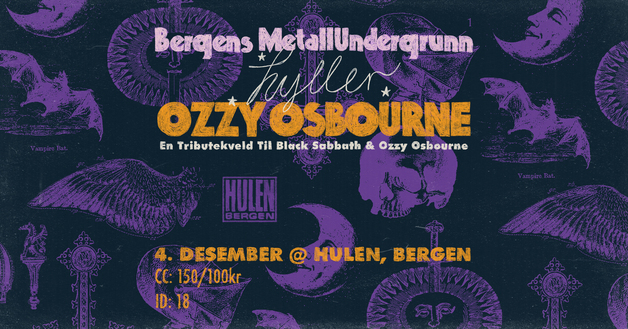 Event image UTSOLGT! Bergens metallundergrunn hyller Ozzy Osbourne – en tributekveld til Black Sabbath og Ozzy Osbourne || Hulen