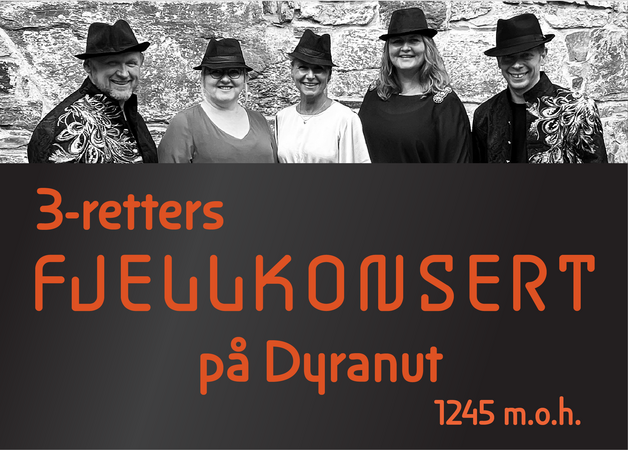 Event image 3-retters FJELLKONSERT på Dyranut 1245 moh