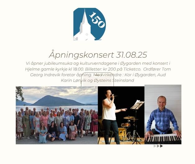 Event image Åpningskonsert Hjelme gml kyrkje 150 år og kulturdagane i Øygarden 