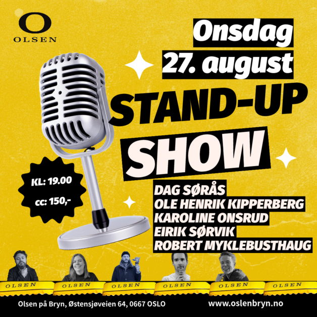 Event image Standup på Olsen 27 august