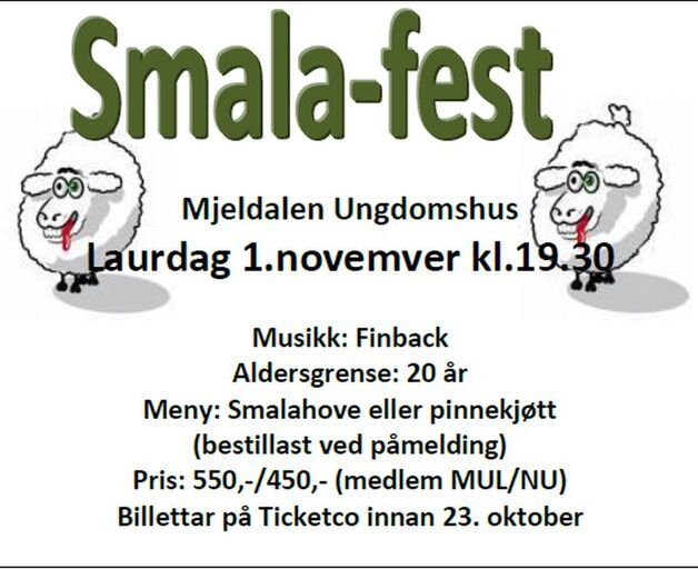 Event image Smalafest 1. november kl 19:30