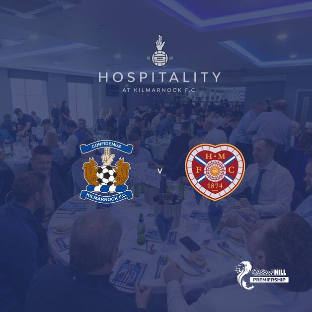 Event image Kilmarnock vs Hearts Hospitality - Saturday 14th March, 3pm