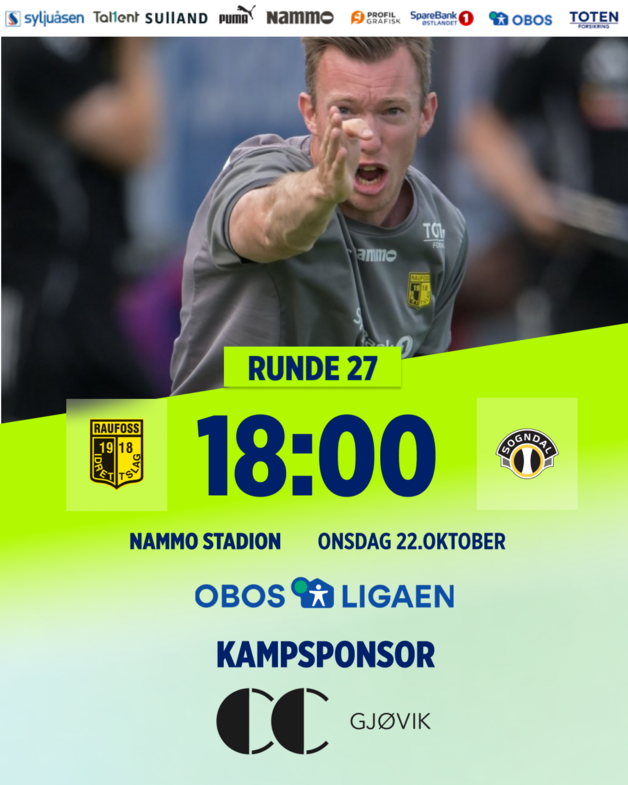 Event image Raufoss - Sogndal Obos-ligaen
