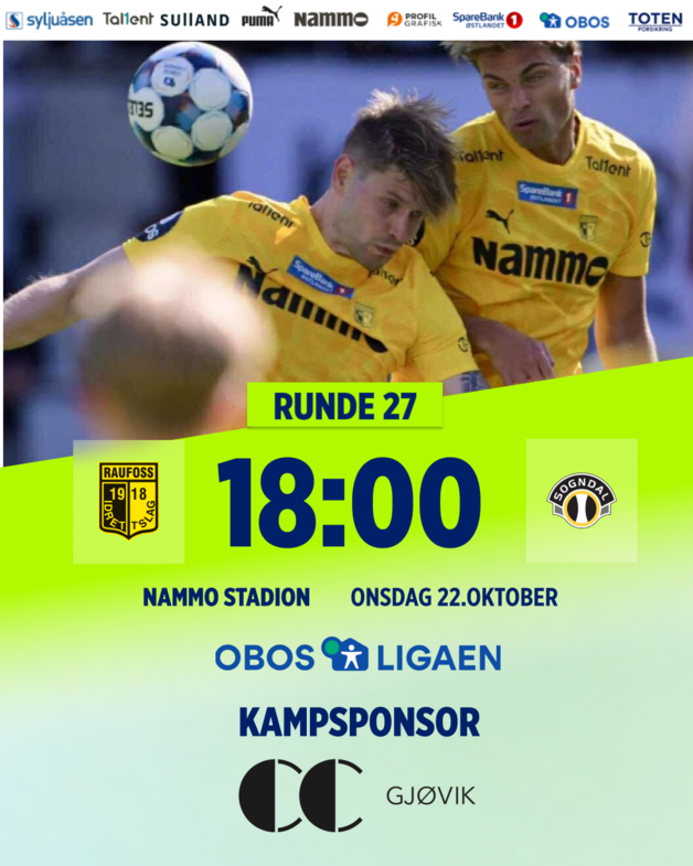 Event image Raufoss - Sogndal Obos-ligaen