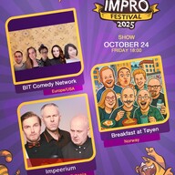Event image Friday Lillesalen 6 PM // BIT Comedy Network | Impeerium (Estonia) | Breakfast at Tøyen // Oslo Impro Festival 2025