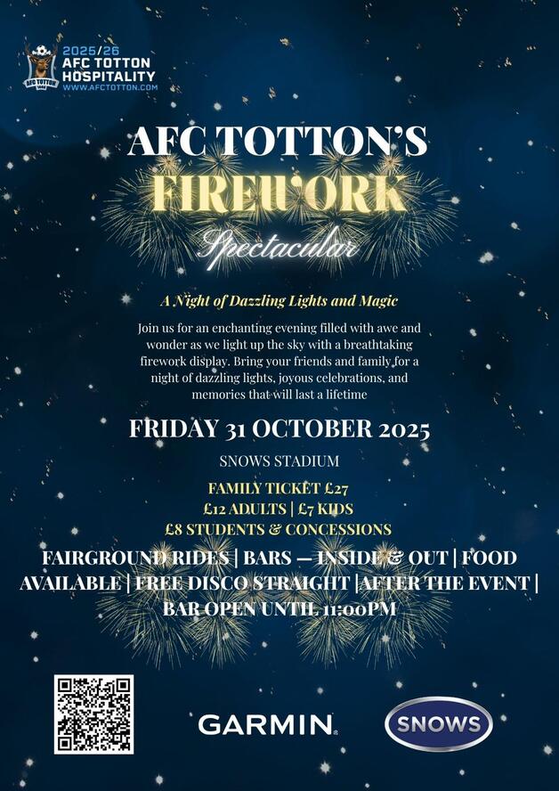 Event image 2025 Family Fireworks Evening now Friday 31st October