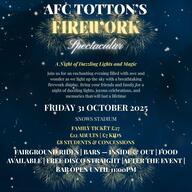 Event image 2025 Family Fireworks Evening now Friday 31st October