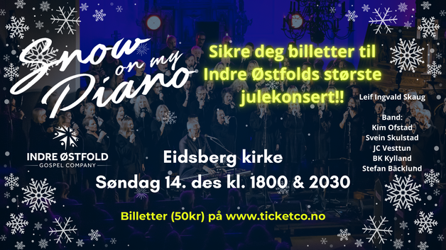Event image Snow on my piano - Indre Østfolds største julekonsert søndag 14. desember kl. 1800