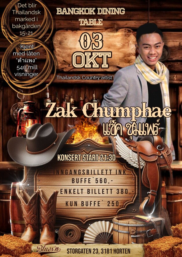 Event image Zak Chumphae Fredag 3 Oktober på Blues`n