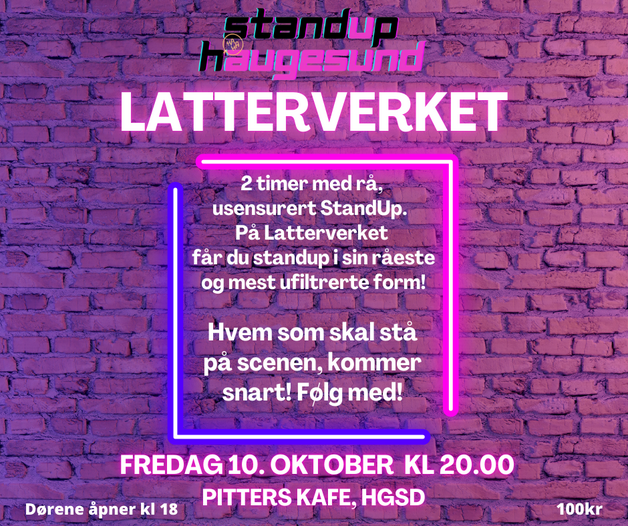 Event image Latterverket på Pitters 10.10.25