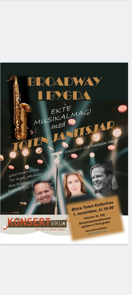 Event image Broadway i bygda - en musikalsk helaften med Toten Janitsjar