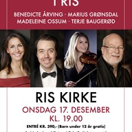 Event image Juletoner i Ris 2025 - Benedicte Årving, Marius Grønsdal, Madeleine Ossum, Terje Baugerød - Ris kirke, Oslo