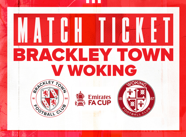 Event image Brackley Town v Woking FC - Emirates FA Cup Fourth Qualifying Round Replay - Tuesday 14th October 2025 - KO 7:45pm