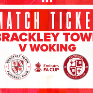 Event image Brackley Town v Woking FC - Emirates FA Cup Fourth Qualifying Round Replay - Tuesday 14th October 2025 - KO 7:45pm