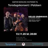 Event image Torsdagskonsert med Helge Grønhaug i Pøbben på Sartor Bowling 
