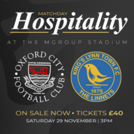 Event image Matchday Hospitality | Oxford City vs King's Lynn Town