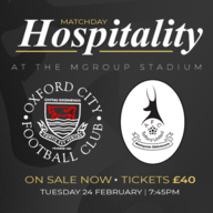 Event image Matchday Hospitality | Oxford City vs AFC Telford United