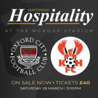 Event image Matchday Hospitality | Oxford City vs Kidderminster Harriers