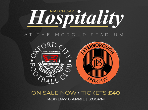 Event image Matchday Hospitality | Oxford City vs Peterborough Sports