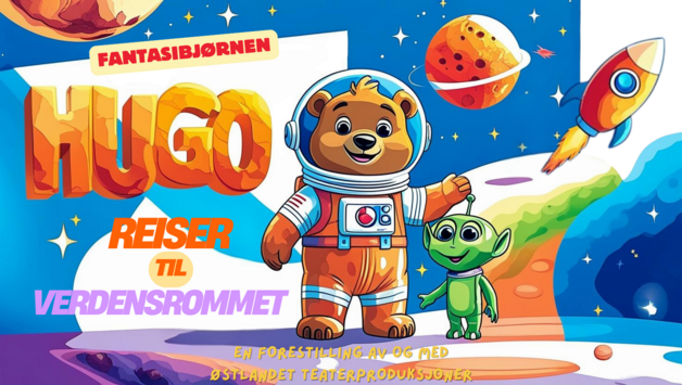 Event image Familielørdag: Fantasibjørnen Hugo reiser til verdensrommet // Holmestrand bibliotek