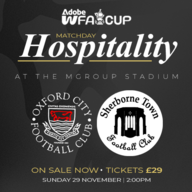 Event image Matchday Hospitality | Adobe Women's FA Cup First Round | Oxford City vs Sherborne Town