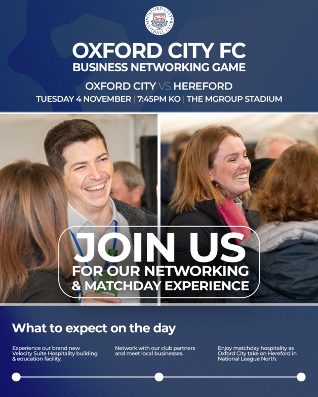 Event image Oxford City FC Networking Matchday: Oxford City vs Hereford