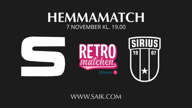 Event image Herr: Retromatchen Sandviken - IK Sirius Elitserien 2025/2026
