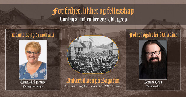 Event image For frihet, likhet og fellesskap. Foredrag med Trine Skei Grande og Steinar Bryn